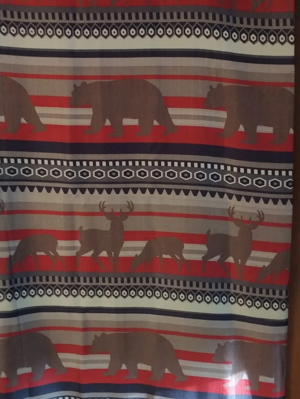 Cabin Theme Shower Curtain And Bath Towel